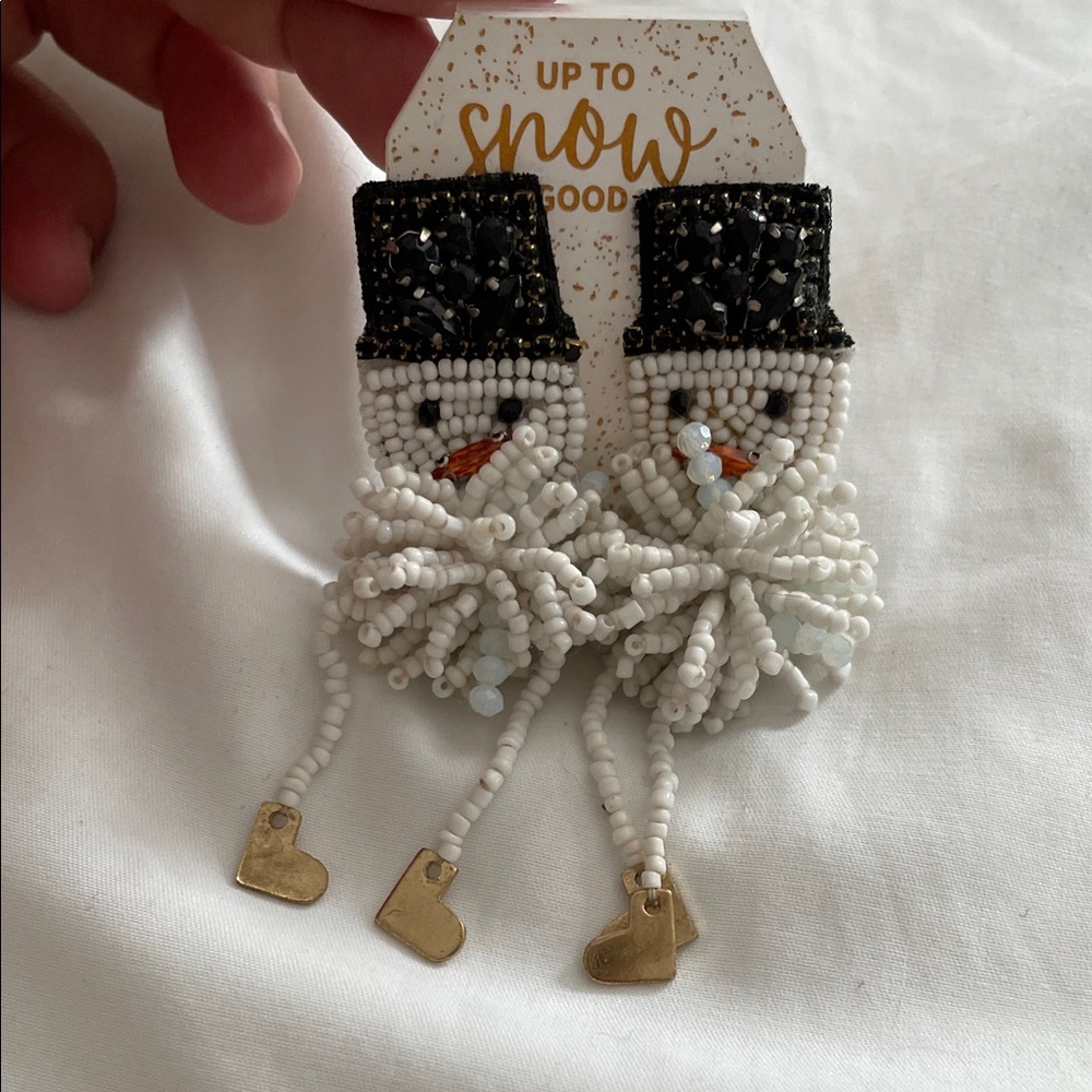 Francesca's Collections White Beaded Earrings